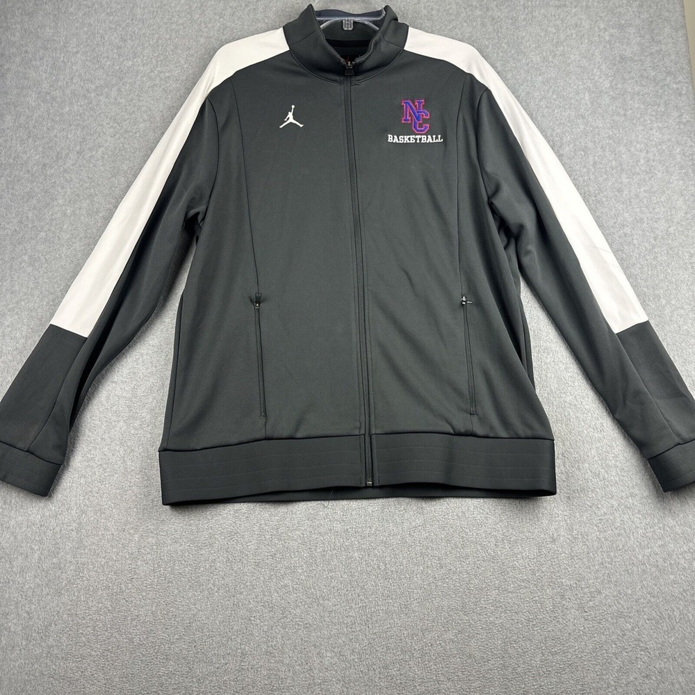 Air Jordan Jacket Mens XL Gray Full Zip Performance Team‎ Track Stretch Gym Y2K
